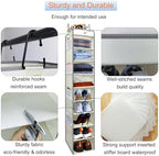 Large-Sized Hanging Shoe Organizer 10-Shelf, Sturdy Hanging Closet Organizer with 8 Side Pockets, Wider Hanging Shelves for Storage Shoes Clothes Jeans Shirts Toys, Beige - Image 4