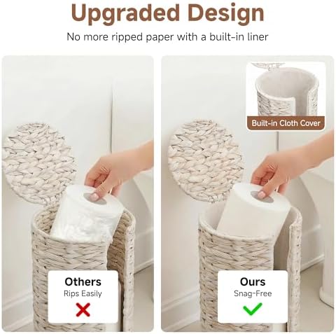 StorageWorks Toilet Paper Storage with Lid, Toilet Paper Holder Stand - Image 3