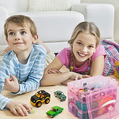 Inscraft 7 Tier Craft Storage Boxes with Compartments, 70 Adjustable Plastic Organiser Storage Boxes for Crafts, Beads, Screw, Washi Tap, Stackable Storage Sorting Box for Toys, Crafts, Art Supplies - Image 6
