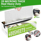 Aluminum Foil Sheets, 400 Count Tin foil,12" x 10.5" Pre-Cut Pop-Up Dispenser for Food Wrap, Hot Dog or Sandwich Wrap,Food Storage, Baking, Catering, Restaurant,Kitchen Use - Image 3