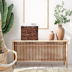 Tatuo Woven Magazine Holder Basket, Tall Seagrass Storage, Dark Brown - Image 4