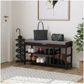 2-Tier Shoe Rack Bench with Flip-Top Storage, 36" Entryway Bench with Seat by HIFIT