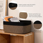 OIASKET Storage Baskets for Organizing 3 Pack, Woven Baskets for Shelves, - Image 2