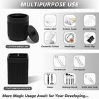 XLHOMO Resin Matte Black Bathroom Accessories Set 5 Pcs, Lotion Soap Dispenser, Toothbrush Holder, Bathroom Tumbler, Qtip Holder and Vanity Tray, Bathroom Countertop Organizer Set for Home Apartment - Image 4