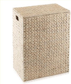 Casafield Large Laundry Hamper with Lid and Removable Liner Bag - Whitewash White, Woven Water Hyacinth Rectangular Laundry Basket Clothes Sorter - Image 4
