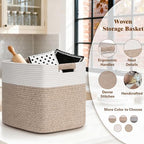 15×13 Inch Storage Cubes, 3 Pack Cube Storage Bins for Organizing, Cotton Rope Woven Baskets for Shelves, Bathroom, Kids Room, Closets, Baby Nursery - Image 4