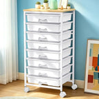 SUNALLY Rolling Cart With 8 Drawers,Storage Drawer Cart for Craft Art,White by SUNALLY