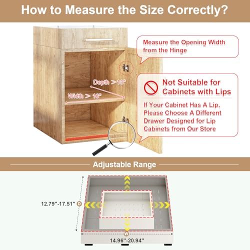 Fokyfok 2Pc Pull out Cabinet Organizer,16"-21"W,13"-17"D,Expandable - Image 2
