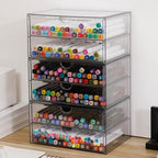 Clear Desk Drawer Organizer, 6 Drawers, Plastic by NINEWEEN