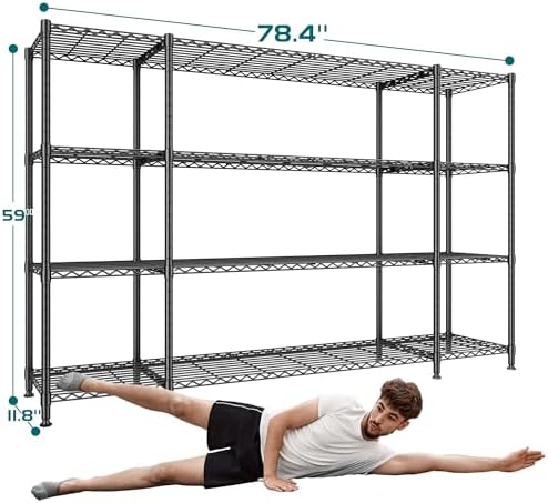 REIBII 78.4''W Storage Shelves, 1500LBS Heavy Duty&Space Saving for Garage - Image 3