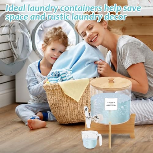 Laundry Detergent Dispenser, 88 oz / 2.5L Fabric Softener Dispenser for Laundry Room Organization, Detergent Holder with Stainless-Steel Spigot, Laundry Soap Container (Large) - Image 5