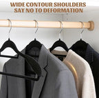 10 Pack Black Velvet Hangers, Wide Shoulder Suit Hangers for Men - Image 3