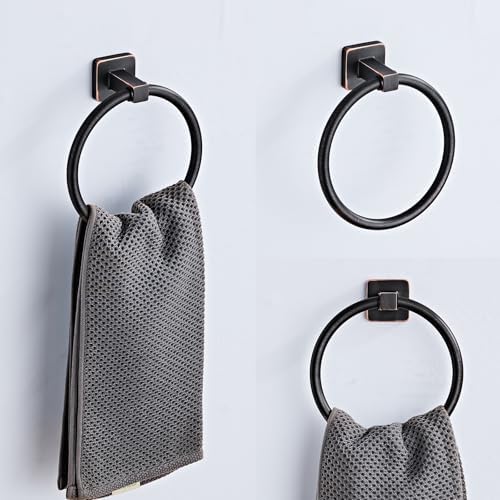 Bathroom Hardware Set 4 Pieces,Oil Rubbed Bronze Bathroom Accessories Set Stainless Steel Wall Mounted, Hand Towel Bar, Towel Ring, Robe Towel Hooks,Toilet Paper Holder,Towel Bar Set, 23.6 Inch - Image 4
