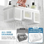 BYUNER 2Pack Plastic Shower Caddy: Portable Shower & Bathroom Caddy Tote with Handle, 4 Divided Compartments, Hard Plastic Shower Basket with All-Side Drainage for College Dorm Room Essentials - Image 3