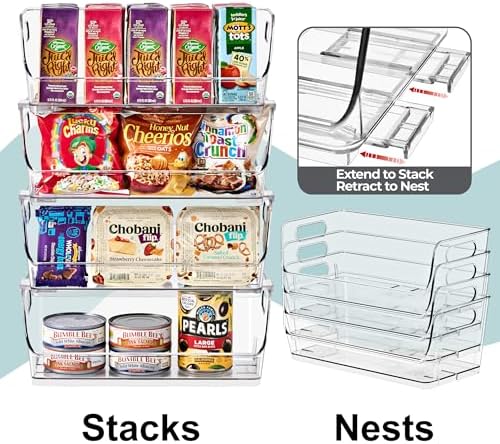 Sorbus Clear Pantry Organizer with Stackable Storage Bins, Open Front - Image 5
