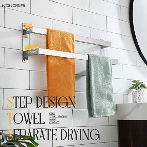 KOKOSIRI Bath Towel Bars Bathroom 2-Tiers Ladder Towel Rails 24-Inch Towel Holders Wall Mounted Towels Shelves Rack Brushed Stainless Steel, B5008BR-L24 - Image 5