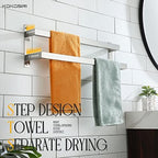 KOKOSIRI Bath Towel Bars Bathroom 2-Tiers Ladder Towel Rails 24-Inch Towel Holders Wall Mounted Towels Shelves Rack Brushed Stainless Steel, B5008BR-L24 - Image 5