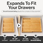 Bamboo Spice Drawer Organizer, Expandable 12 to 23 Inch Insert Holds 48 Jars, 4 Tier Seasoning Rack for Kitchen Drawer or Countertop, Adjustable Wood Spice Organizer - Image 5