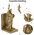 The Statue of Liberty Book Ends, Gold Heavy Duty Non-Slip Bookends - Image 4