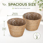 IMIKEYA 2-Pack Seagrass Plant Baskets with Plastic Liners, 9 Inch - Image 6