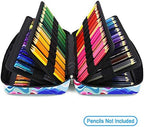 YOUSHARES Big Capacity Colored Pencil Case - 300 Slots large Pen Case Organizer with Multilayer Holder for Prismacolor Colored Pencils & Gel Pen (Wavy Blue) - Image 3