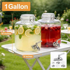 Glass Drink Dispenser for Parties, 1 Gallon Beverage Dispenser with Spigot and handle,Glass Water Dispenser, Juice Dispensers for Fridge, Lemonade & Laundry Detergent Dispenser (1Pack) - Image 3