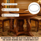 Lounsweer 20 Inch Lazy Susan Hardware Mute Aluminum Alloy Turntable Bearing Large Mute Heavy Duty Swivel Plate 530 Lbs Load Lazy Susan Base Kit Silent Rotating Ring for Tabletop Corner Storage - Image 5