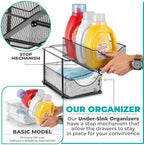 Sorbus Pull-Out Under Sink Organizer, Mesh Construction (Black, 1 Pack) - Image 4