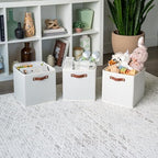 OrganiHaus 11x11 Cube Storage Bins, Set of 4 - Fabric Storage Cubes - Image 4