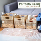 CHI AN HOME 11x11 Wicker Storage Cubes Storage Baskets For Shelves Set 4 - Image 4