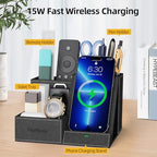 Wireless Charger with Desk Organizer, Multifunctional Desk Pen Holder - Image 2
