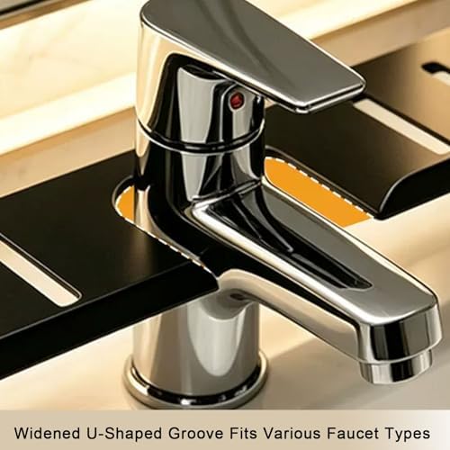 Vertical Faucet Storage Rack, Over the Sink Shelf, White, 23.6in/60cm - Image 3