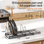 MUDEELA Expandable Pot Pan Lid Organizers inside Cabinet, 10 Divider 2-Pack - Image 2