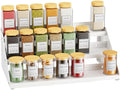 BOIVSHI 3 Tier Expandable Spice Organizer for Cabinet, White by BOIVSHI