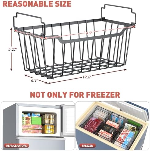 Goovilla Freezer Organizer Bins for 5-7 Cu.FT Chest Freezer, 8 Pack Black - Image 2