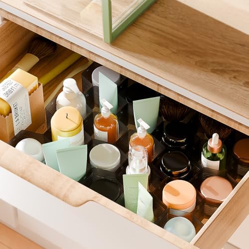Honeycomb Separator Adjustable Drawer Organizer Divider for Underwear Belt-Scarf Socks Organizer (Black(4pcs)) - Image 4