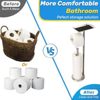 Exilon Toilet Paper Holder Stand for Bathroom Floor Freestanding Toilet Roll Dispenser Storages 4 Reserve Rolls, with Top Storage Shelf for Cell Phone (Brushed Nickel) - Image 7