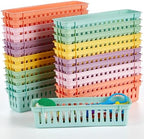 gisgfim 24 pcs Pencil Holder for Desk Kids Pen Basket Tray for Organizing Classroom Storage Pencil Caddy Cute Dispenser for Student library TeacherSchool Supplies Office Dispenser (Pastel) by gisgfim