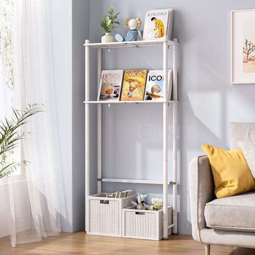 AmazerBath Bamboo Over The Toilet Storage Shelf, 2-Tier Over Toilet Bathroom Organizer Rack, Bathroom Shelves Over Toilet Space Saver, White - Image 6