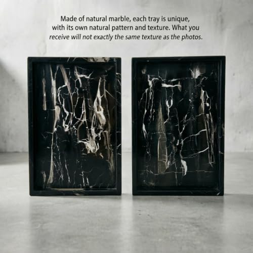 Real Natural Marble Tray12x8 Black Rect for Bathroom Vanity Perfume Jewelry - Image 4