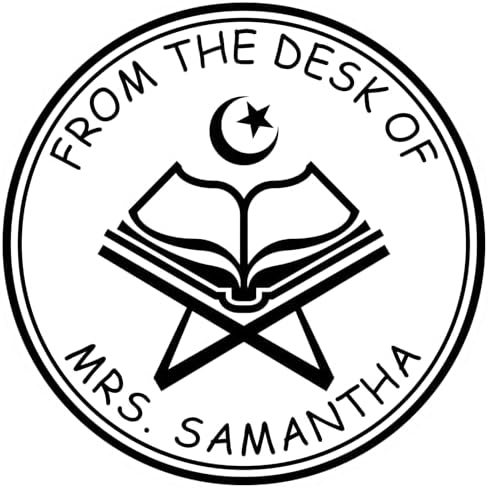Custom Return Book Stamper - PSI Pre-Inked Devotional Star and Crescent Design - Personalized Name and Library Stamp - Ideal Islamic Gift for Bookstore Owners, Long-Lasting Ink for Clear Impressions - Image 4