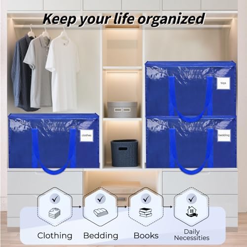 ukeetap 16 Pack Extra Large Clothes Storage Bins with Lids, Blue - Image 7