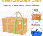 VENO 4 Pack Heavy Duty Moving Bags, Extra Large Storage Bags with Reinforced Handles & Strong Zippers, Foldable & Reusable Moving Box Alternative for Clothes & Dorm Storage - Image 5
