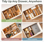 keechee 10-Piece Bamboo Drawer Organizer Set, 2.2" Deep Multi-Use Organizers for Utensils, Silverware, Cutlery, Desk, Bathroom, Junk Drawer & Makeup, Non-Slip Feet Included. - Image 4