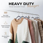 Our Modern Space 200 Pack Velvet Hanger for Shirt Pants Dresses Skirts Suits Jackets - Slim Space Saving Design - Standard Coat Hanger - Sturdy & Durable Design with Shoulder Grooves Hook - Image 2