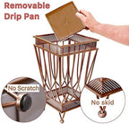Dualplex Super Quality Umbrella Stand, Umbrella Holder, Antique Look Metal Entry Hallway Décor Square Style w/Removable Drip Tray Home Office Decoration Rack Holds Umbrellas Canes Walking Sticks - Image 3