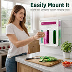 HIMUS Food Storage Bag Organizer - 4 in 1 Plastic Baggie Organizer for Drawer | Compatible with Sandwich, Snack, Gallon, Quart & Slider | Plastic Bag Organizers Kitchen Storage| Wall & Drawer Mount - Image 4