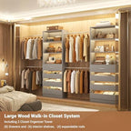 Aheaplus Closet System, 6-15Ft Custom Wood Closet Organizer with 8 Drawers - Image 4