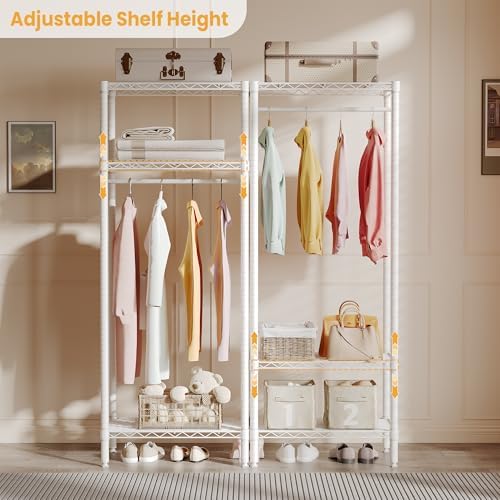Garvee Heavy Duty Freestanding Clothes Rack, White, Mini 3 Layers - Image 5