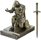 Medieval Templar Vanguard Officer Knight Pen Holder Desk Organizers Bronze - Image 2
